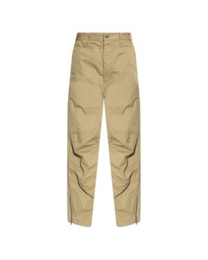 DIESEL Cotton Pants With Zip Ankle Detail - Natural