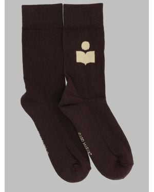 Isabel Marant Cotton-Blend Socks With Stretch Fit - Black