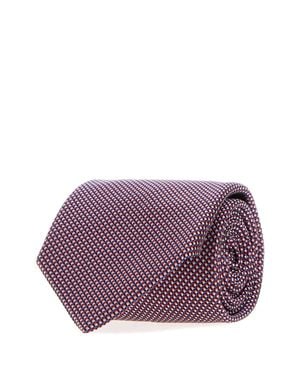 Brioni Crav. Stand. 8X150 Silk Micro Motif Jacquard - Purple
