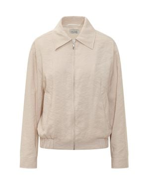 LE SULLY STUDIO Classic Bomber Jacket With Zip - White