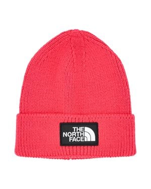 The North Face Logo Patch Knit Beanie - Red
