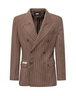 Gcds Preppy Logo Blazer - Brown