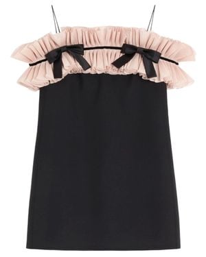 Valentino Crepe Couture Ruffled Minidress - Black