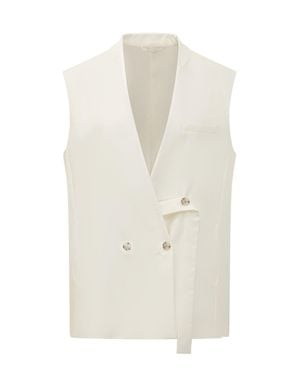 BOSS Mini Gilet With Buttons And Belt - White