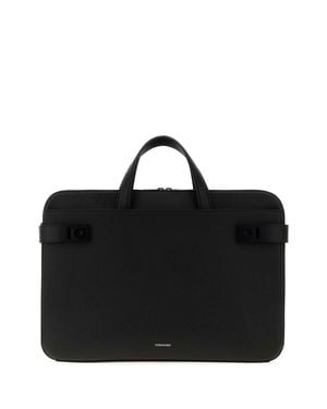 Ferragamo Black Leather Briefcase