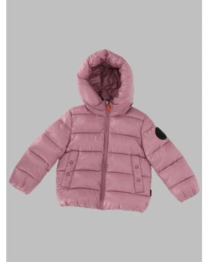 Save The Duck Kids Hooded Puffer Jacket - Pink