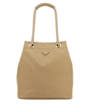 Prada Camel Mariner Large Bucket Bag - Natural