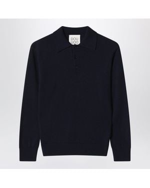 Douuod Wool Polo Shirt - Blue