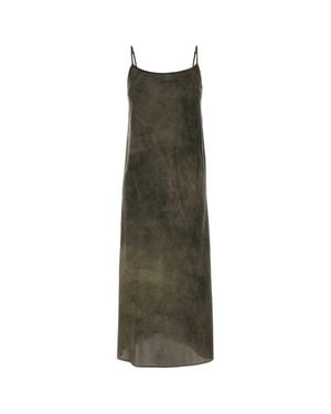 Uma Wang Mud Stretch Silk Anaya Mini Dress - Green