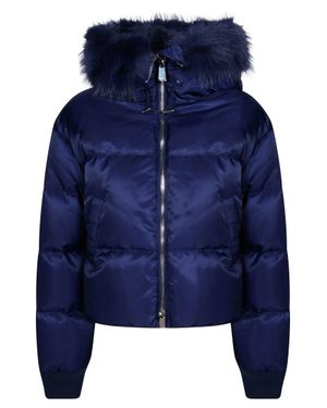 Pinko Padded Quilted Satin Jacket - Blue
