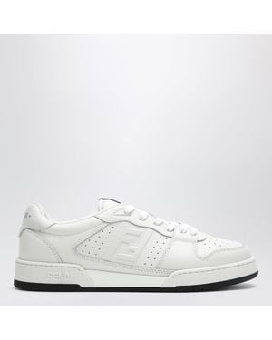 Fendi Perforated Ff Mini Leather Low-Top Sneakers - White