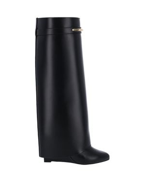 Givenchy Knee-High Metal Detail Wedge Boots - Black