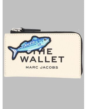 Marc Jacobs Leather Mini Wallet With Coating - Gray