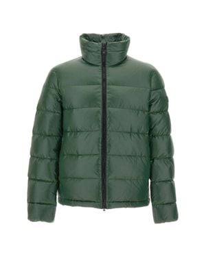 Peuterey Quilted Down Jacket With High Collar And Cropped Silhouette - Green