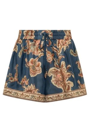 Zimmermann Aster Mini Shorts - Blue