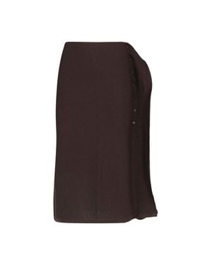 Paloma Wool Asymmetrical Button-Detail Mini Skirt - Brown