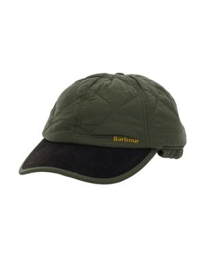 Barbour Quilted Cap With Visor And Logo Patch - Green