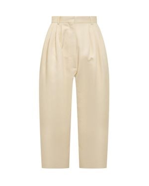 Calcaterra Chic Pants For Fall 2023 - Natural
