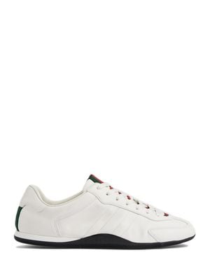 Gucci Low-Cut Unlined Sneakers With Web Tongue - White