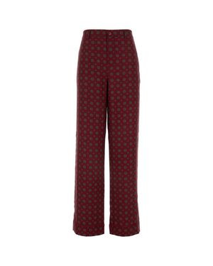 Moschino Couture Printed Silk Pants - Red