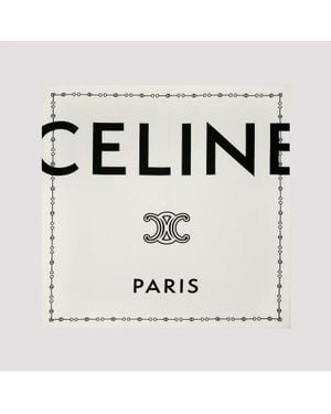 Celine 90X90 Square Scarf - White