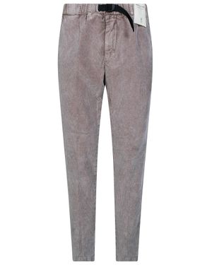 White Sand Washed Velvet Pants - Gray