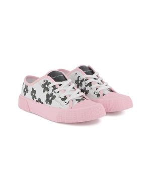 Marc Jacobs Floral Printed Lace-Up Sneakers For Girls - Pink