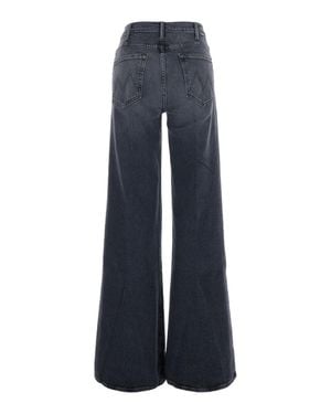Mother High-Waist Wide-Leg Faded Jeans With Back Logo Embroidery - Blue