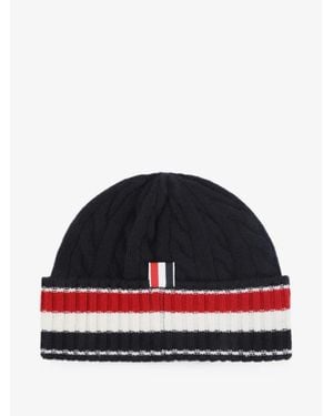 Thom Browne Cable & Rib Beanie - Red
