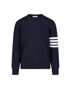 Thom Browne 100% Cotton Sweatshirt Sweater - Blue