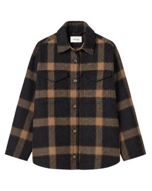Diega Wool-Blend Button-Up Shirt - Black
