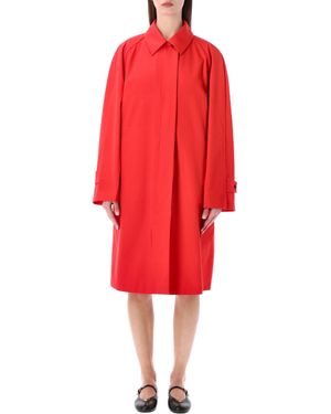 Prada Single-Breasted Gabardine Jacket - Red