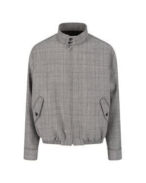 Marni Plaid Wool Bomber Jacket - Gray