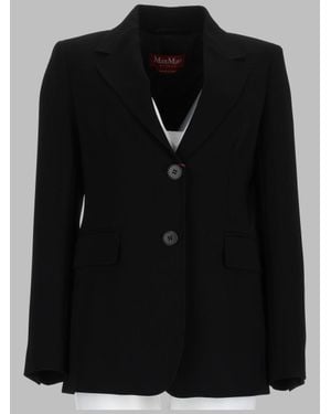 Max Mara Single-Breasted Cady Blazer - Black