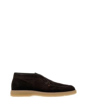 Santoni Digits Suede Loafers - Black