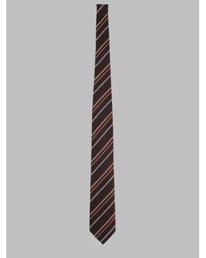 Tom Ford Silk Striped Tie - Brown
