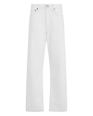 Agolde High Waist Straight Fit Denim Pants - White