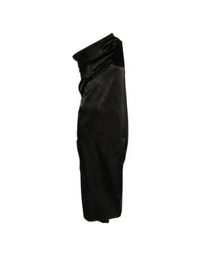 Rick Owens One-Shoulder Mini Dress With Draped Detailing - Black