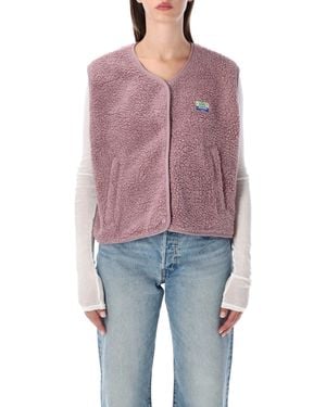 American Vintage Fleece Snap-Front Vest - Blue