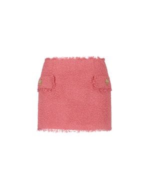 Balmain Light & Natural Wool-Blend Skirt - Pink