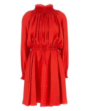 Fendi Mini Short Dress With Flowy Silhouette - Red