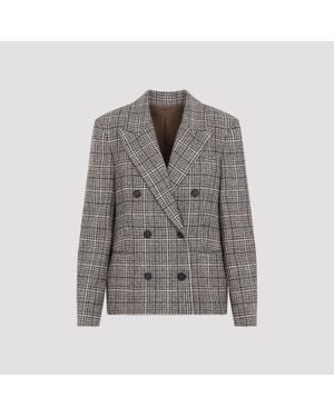 Brunello Cucinelli Alpaca Wool Blend Jacket - Gray