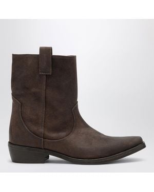 Jude Dark Cas Cowboy Ankle Boots - Brown