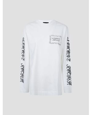 Simone Rocha Logo Print Long Sleeve T-Shirt - White