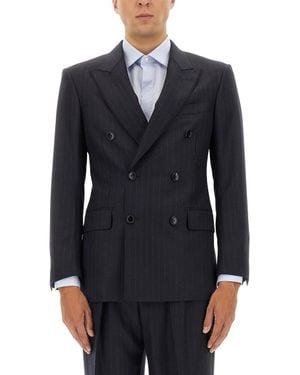 Tom Ford Pinstripe Single-Breasted Blazer - Blue