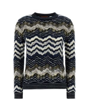 Missoni Embroidered Stretch Wool-Blend Sweater - Black
