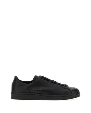 Y-3 Leather Sneaker With Rubber Sole - Black