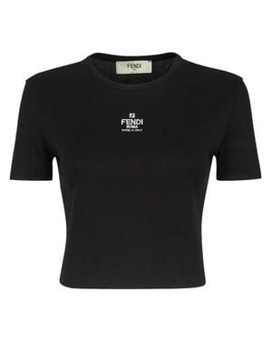Fendi Tops With Logo - Black