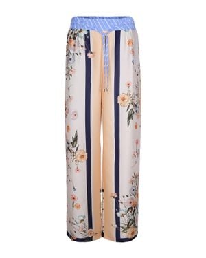 Liu Jo Palazzo Pants With Floral Pattern - White