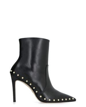 Stuart Weitzman Studded Pointed Toe Boots - Black